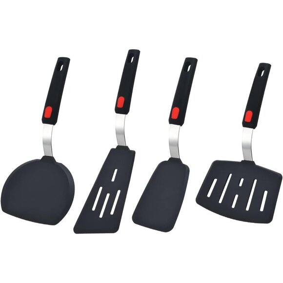 4-Pack SpatulasHeat Resistant Set Nonstick Cooking Utensils BPA Free Rubber - Picture 7 of 16